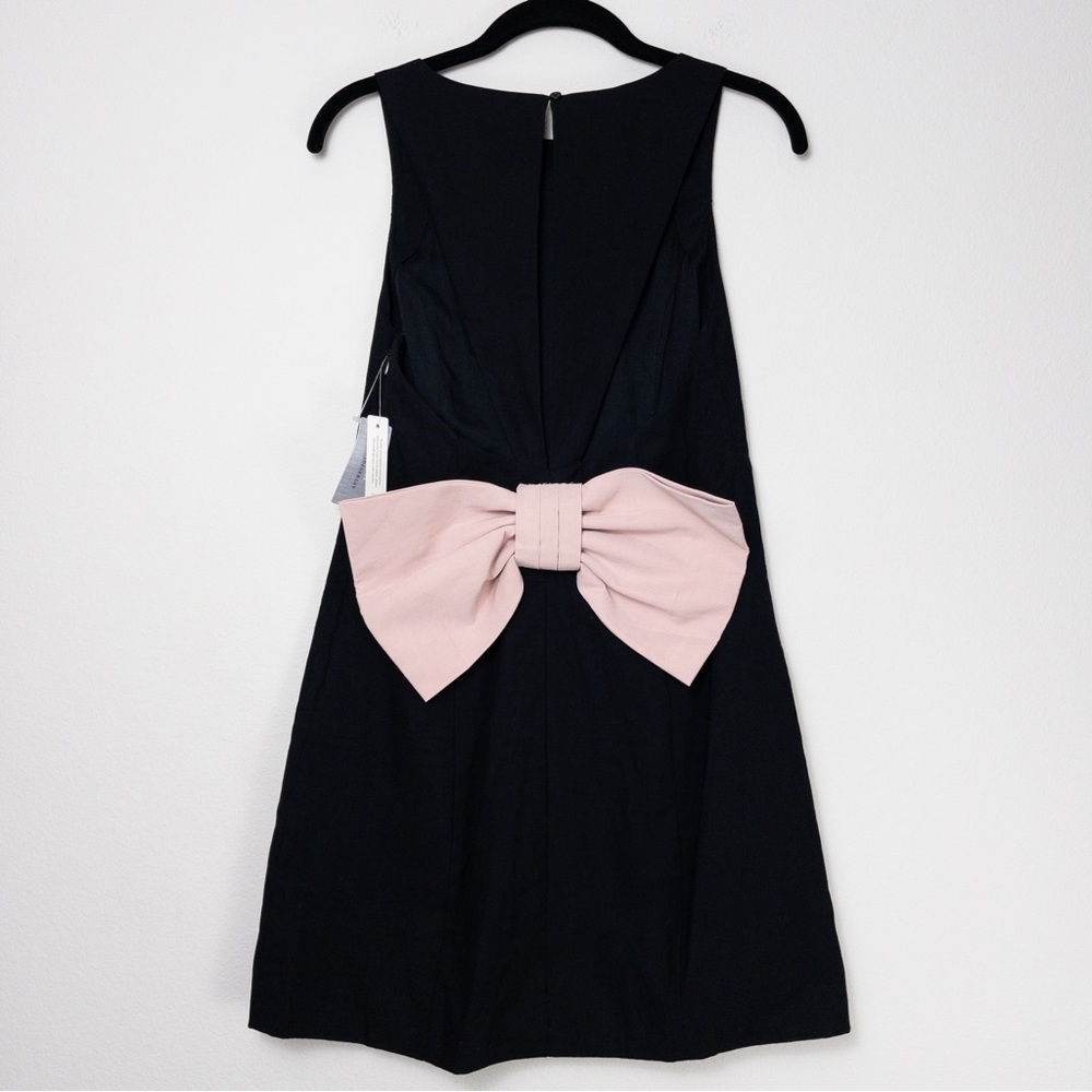 NWT Anthropologie Maeve Sleeveless Bow Back Mini Dress XSP Black Cutout Stretch - Picture 8 of 10